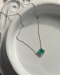 14K 18K gold 랩 에메랄드 금 목걸이 : 죠앤주얼리