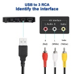 듀오하이엘 USB-RCA 케이블, 5피트 USB 남성-RCA 남성 잭 스플리터 오디오 비디오 케이블, TV용 AV 어댑터 연결을 위한 3RCA 코드, PC HDTV... 