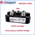 MDS60-16 3 상 정류기 모듈 MDS100-16 AC/DC 모듈 60A 75A 90A 100A 120A 150A 60A 1600V 3 상 다이오드 브리지 정류기 : 백팔플렉스