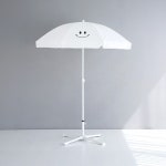 ROMIL 스마일 파라솔 베이지 + 받침대 기본형 : 마켓비 공식스토어