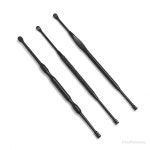 양면 귀이개 3P세트 블랙 청소 여행용 귀파개 평두형 휴대용 : 키친인벤토리