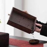 보이차 틴케이스 원목 차통 커피정리함 티백 탕비실 A형 호두 곡선 티박스(2단) : V나나2