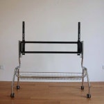 이동식 티비다이 거실 75인치티비거치대 tv 화이트 거실선반 선반 수납정리 U54 수납바구니TV홀더 55 65인치 적용 : 원클릭라이브배송