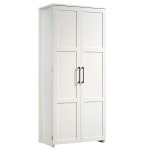 Sauder 홈플러스 수납장/ 팬트리 수납장, 화이트 마감 Lintel Oak : 다솔만물상