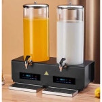 보온물통 전기 유리 뷔페 육수통 온수통 찻병 핫초코 14L 이중 온도조절 PC통 : 탑빌리지