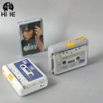 레트로 스테레오 카세트 플레이어 워크맨 테이프 음악 오디오 자동 리버스 USB 전원 Fully transparent : 셀레스티얼참