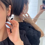 모이찌 •헤나 E 빅원터치 실버이어링 : moitie