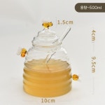 벌꿀 소분 투명 허니 항아리 꿀단지 유리병 300ml 소형x나무스틱 : 부투본