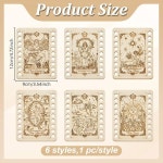 ORIGACH 타로 자수 정리함 카드 6세트 나무 보관 홀더 18가지 포지션 바느질 DIY 실용 12X9CM : 참바른아재