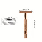 남성용 스테인레스 스틸 수동 안전 면도기 세트 이발사 면도기 머리 수염 제거 도구 1 블레이드가있는 더블 에지 Barbeador 면도기... 