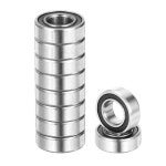 uxcell 10pcs R166-2R 딥 그루브 볼 베어링 3/16 ID x 3/8 OD 1/8 높이 P5 미니어처 이중 고무 밀폐 크롬강 1/2 x 1-1/8 x 5/16 8 : 민:하나
