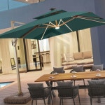 위니상회 태양광 LED 사각 파라솔 2.5m 그린 커피 야외가구 가구 캠핑 마당 : 위니상회 추천