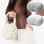 가방뜨는실 리브리움 벨벳 자이언트얀 가방만들기 뜨개실 두꺼운 뜨개질 방석 : 에그 애플