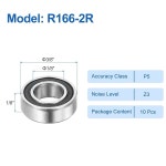 uxcell 10pcs R166-2R 딥 그루브 볼 베어링 3/16 ID x 3/8 OD 1/8 높이 P5 미니어처 이중 고무 밀폐 크롬강 1/2 x 1-1/8 x 5/16 8 : 민:하나
