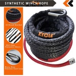 XYCLE 10인치 254 합성 로프 견인 윈치 알루미늄 케이블 가이드 및 접이식 단조 트레일러 키트 3/8인치 X 90피트 8000 15000LB Bla 1/2... 