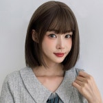 단발머리 통가발 염색가발 미용재료 숏단발 여자가발 : NIJOO