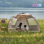 지니 퀵 쉘터 텐트 이중 캠핑 한강 34 완전 인용캠핑 방수 대형 원터치 인용 유사금 은색칠한 확장포+현관대 : 가나용