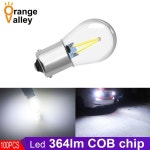 100PCS 1156 BA15S 자동차 LED 필라멘트 빛 2 COB 방향 지시등 테일 주 : 케이더블유92