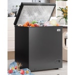 냉동고 상단 개방형 컴팩트 딥 냉동고 7단계 조절 가능한 온도 조절기 및 탈착식 바구니 프리스탠딩 블랙 7 0 CU 3.5 cu ft Black : 아마조니1