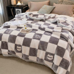 두꺼운 옛날 이불 레트로 밍크 담요 꽃무늬 양면 : No.57