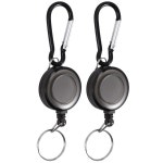 N89R 2 PCS 배지 릴 - 개폐식 리코일 요요 스키 ID 카드 홀더 열쇠 고리 색상: 블랙 수량: : 간디직구
