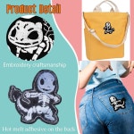 3Pcs 귀여운 재미있는 작은 두개골 공룡 다리미 패치, 자수 온/바느질 패치 애플릭 의류 재킷 청바지 드레스 백팩용 DIY 수리 액세서리 : 상상잡