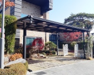 카포트 전원주택 주차장 캐노피 지붕 설치 개인 차고 : 디큐브스틸