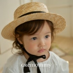 그래마미 엘리스 보터햇 아기밀짚 라피아 지사 썬햇 유아 여아 남아 봄 여름 아기모자 : 그래마미