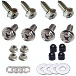 번호판 나사(8팩) 스테인리스 스틸 볼트 패스너 프레임 홀더 1/5인치(M5) 녹 방지 크로스 오목 육각형(자동차 및 트럭 프레임용 플랜지 포함)... 