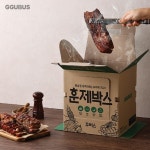 창신한우 X 꾸버스 훈제박스 한돈 삼겹살 오겹살 목살 구이,수육 통삼겹,훈제바베큐, 캠핑용 : 창신 한우