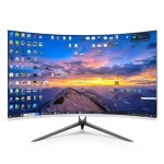 와이드모니터 32인치 주식투자 와이드 곡면 PC pc 75HZ 주식 커브 모니터 스크린 17인치 모니터 VG 인터페이스 : 수정컴퍼니soojung