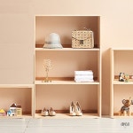 직코몰 H6408 3단 3칸 고무나무 바퀴형 책장 1color 진열장 수납책장 이동식책장 : 인테리어가구전문몰