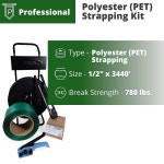IDL 포장 표준 1/2 X 3440 폴리에스터(PET) 스트랩 키트(카트 포함) : 이스트리테일