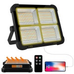 CosyEasy 휴대용 LED 작업용 태양광 조명 100W 16500mAh 10000 LM 스텝리스 밝기 작업 현장 배터리 충전식 바닥 조명(블랙(원격)) Orange... 