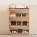 직코몰 H6728 4단 고무나무 선반책장 770 1color 매거진랙 전면책장 : 생활용품 추천스토어