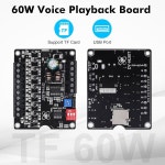 60W 음성 재생 모듈 지원 TF 카드(최대 32GB) 1대, PEMENOL DC 9-24V 사운드 음악 플레이어 방송 장치 및 라이트 알람 : tresAZ