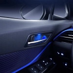 A21F-Toyota C-HR CHR 2018-2023 내부 도어 핸들 그릇 분위기 라이트 자동차 도어 그릇 핸들 프레임 LED 아이스 블루 라이트... 