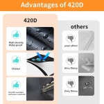 BLEJOY 자전거 커버 방수 아웃도어 - 자전거 1대 또는 2대 자전거 커버 - 420D 튼튼한 비 햇빛 UV 먼지 방풍 커버 전기 산악 로드 블랙. L... 