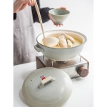 점토 냄비 도나베 화이트 그릇 3L 화덕 부엌 요리 34인용으로 찌개 흰색 8호 냄비 용량 약 2 2L : 제이픽즈