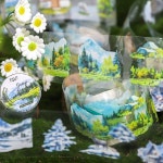 Paper 6 스타일 1R/bag Boundless Journey 시리즈 pet 테이프 DIY 핸드북 소재 장식 전화 케이스 사진 프레임 저널 카드... 