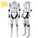Stormtrooper 코스프레 성인 키즈 점프 슈트 스타 화이트 군인 의상 복장 할로윈 롤 플레잉 옷 H4929 : 헥사사이언티픽