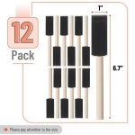 BATES 페인트 브러시 5CM 1인치 12팩 페인팅 얼룩 모드 포지용 스폰지 Black 1 2 3 & 4 20 Pack : 통큰아재마켓