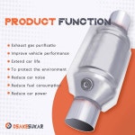 오사케스카 2.5인치 범용 촉매 변환기 입출구 2 팩 히트 실드 및 O2 포트 포함 고유량 2-INCH : 냥냥잡화점NO1