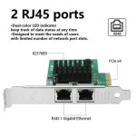 62CD 82576 2 기가비트 네트워킹 카드 PCIE 1000MBPS 데스크탑 이더넷 NIC : 아리수수스