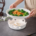 세라믹 워머 대형 접시 세트 차핑디쉬 가열그릇 차핑 항아리 반찬 스토브 고양이 순백 11인치 슬라브 플레이트 백자 : 씨와이엔커머스