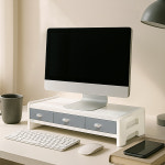 레토 서랍형 듀얼 모니터 받침대 스탠드 2단 LMS-DT08 : 레토