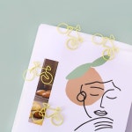 TUTU 노란색 자전거 모양 종이 클립 북마크, 귀여운 사진, 티켓 메모, 레터 문구 용품, H0548, 30 개/로트 : 금하커머스