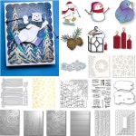 크리스마스 눈사람 금속 절단 다이 투명 스탬프 스텐실 핫 포일 DIY 장식 스크랩북 종이 카드 앨범 공예 다이 2024 신제품 : Globalmarket1
