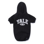 YALE 예일 투톤 아치 도기 강아지 후드 블랙 : PawPaw샵
