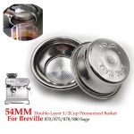 820/840/870/875/878/879/880/450과 같은 Breville 커피 머신 용 54mm 1/2cup 바구니 보울 필터 가압 파우더 1pcs 1cu : 나인틴컴퍼니